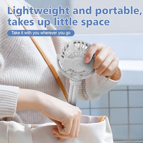SOPOKE Mini Portable Baby Stroller Fan,3 Speed Personal Handheld Fan,Battery Operated Rechargeable 360° Flexible Tripod Cooling Fan, Suitable for Car Seat Crib Treadmill Golf Cart Travel(Yellow)