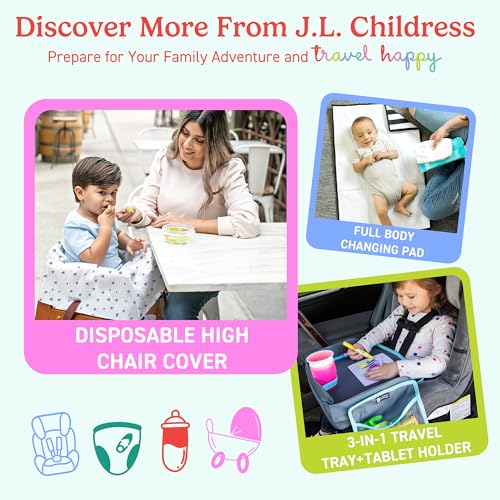 J.L. Childress Padded Backpack Car Seat Bag - Car Seat Travel Bag for Airplane, Cover Fits Most Baby & Infant Carriers & Boosters, Airport Accessories for Gate Check or Baggage Check - Ultimate, Black