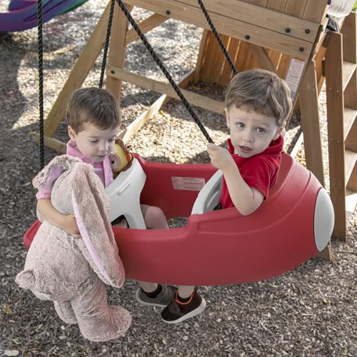 Step2 Rocket Swing for Two, Baby Outdoor Swing, Outside Weather-Resistant Rope, Attach to Playset, for Toddlers 9 Months - 3 Years Old