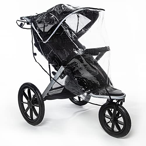 Graco Jogging Stroller Rain Cover – Waterproof Windproof Weather Shield, Universal Fit for Most Jogging Strollers, Ventilated Side Air Holes, Non-Toxic Clear Vinyl, Rain Snow Wind Dust Protection