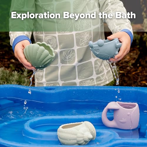 haakaa Tidal Tribe Waterfall Bath Toy Set - Mold Free Food Grade Silicone Bathtub Pouring Toys for Toddler 1-3, BPA-Free Bath Tub Toys for Babies & Infant 6-12 Months