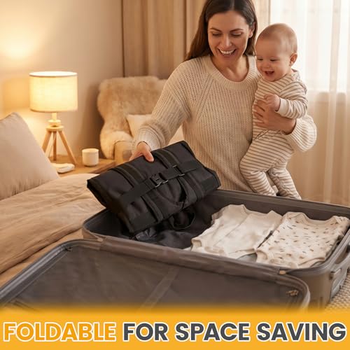 Orzbow Padded Car Seat Travel Bag for Airplane, Carseat Backpack Bags with Side Pocket, Car Seat Carrier with Shoulder & Waist Strap for Airport Gate Check, Universal Fit Carseat & Booster Seat, Black