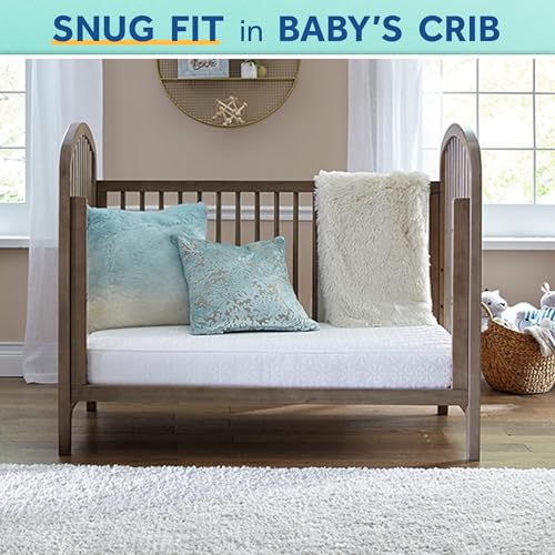 Sealy Baby 2 Stage Infant Crib Mattress Plus Toddler Bed Fit, Breathable, Cooling Foam Cotton Cover, Dual Firmness & Ultra-Lightweight, OptiCool