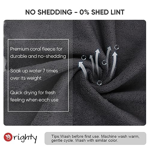 Orighty Washcloths 48 Pack, Ultra Soft Face Cloths 12 x 12 inch, Absorbent & Quick Drying Coral Velvet Washcloth Bulk, Multi-Purpose Face Cloth for Household, Cleansing and Sport (Grey)
