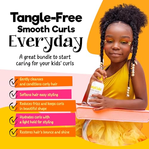 CurlyKids Bundle Kids Detangle Shampoo, Conditioner, Gel & Creme, 5 Pack