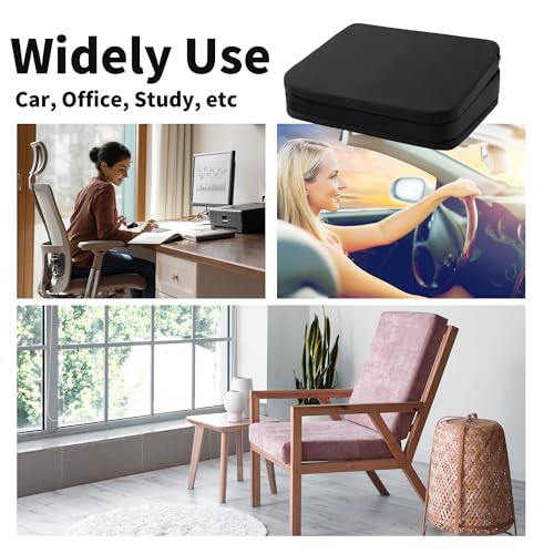 HOMBYS Adjustable Car Booster Seat for Short Drivers, 3 Heights for Different People, Adult Car Seat Cushions for Driving, Supportive Car Seat Pad for Lower Back Pain Reduce, (17"x12.8"x6.3", Black)