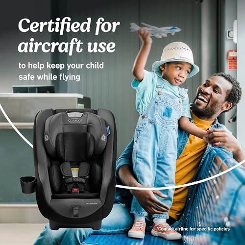 Graco Contender Slim Convertible Car Seat, West Point, Lightweight Travel Car Seat with Compact, Space-Saving Design, Rear-Facing 5–40 lbs, Forward-Facing 26.5–65 lbs, Easy to Transfer, FAA Approved