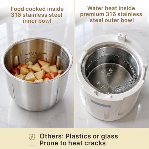 Colenza Stainless Steel Baby Food Maker Steamer And Blender With Strainer & 2 Jars, One Step Mini Food Processor, Small Blender Mill, Auto Cooking For Homemade Baby Puree