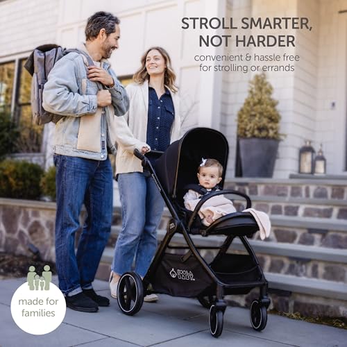 KOOLABABY Reversible Baby Stroller – Foldable Stroller with Parent & World Facing Seat, Multi-Recline & Extendable Canopy – Toddler Stroller