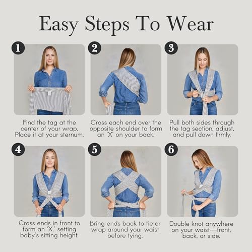 Solly Baby Wrap, Buttery-Soft Baby Carrier Newborn to Toddler 8-25 Lbs., Lightweight & Hands-Free Wrap, Breathable Summer Carrier, Baby Wearing & Postpartum Essential, New Mom Gift, Driftwood Stripe