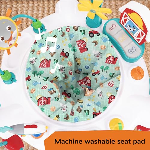 Baby Einstein Farm Explorers Jump & Learn Barnyard 2-in-1 Baby Jumper Activity Center with Interactive Toys, Music, Lights, & Sounds, Ages 6-12 Months