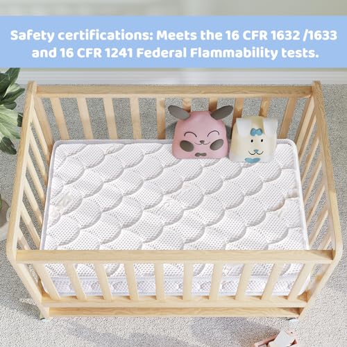 Tiankehan Mini Crib Mattress - 38x24x4 Inch- Dual Sided with Firm Support and Comfort Foam- Breathable, Quiet and Odorless, Fits Most Mini Cribs (Does Not Fit Playard or Standard Crib)