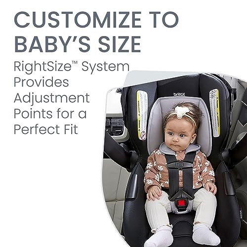 Britax Willow Brook Travel System, Car Seat Stroller Combo With Willow Infant Car Seat, Aspen Base, and Brook Stroller; ClickTight Technology, RightSize System and 4 Ways to Ride — Onyx Glacier