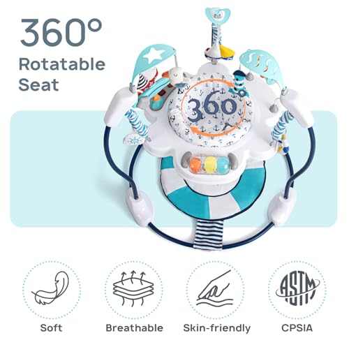 AskCat Baby Activity Center Jumper Interactive Activity Jumper Play Center with Infant Toys, 360° Rotating Seat