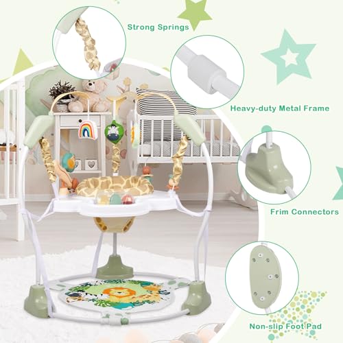 Otrolepota Baby Activity Center, Infant Jumpers and Bouncers with Music, Lights, Infant Toys, 360°Rotating Seat, 3 Adjustable Heights, Baby Play and Learning Center for 6+ Months