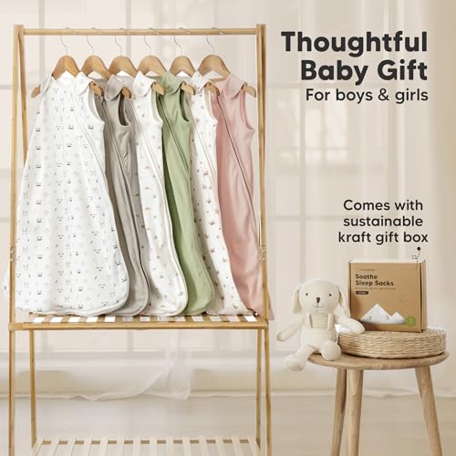 2-Pack Organic Baby Sleep Sacks, 100% Cotton - Soft & Breathable 0.5TOG Baby Wearable Blanket, Toddler Sleeping Sack 6-18 Months, Easy to Wear Swaddles for Newborns, Infants (Butterflies, M)