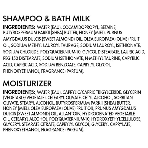 Shea Moisture Baby Care Set – Relaxing Nighttime Shampoo & Bath Milk + Body Cream for Delicate Skin, Manuka Honey & Lavender (2 Piece Set)