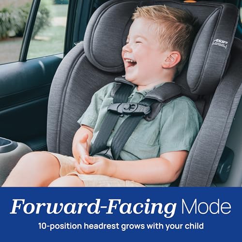 Chicco OneFit LX ClearTex All-in-One Car Seat with LeverLock Installation, Slim Design, Convertible Car Seat, Seat for Infants and Children 5-100 lbs, Ebony/Black