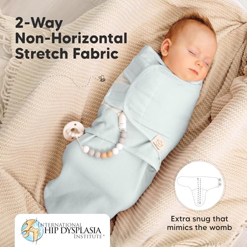 3-Pack Organic Swaddles for Newborns Sleep Sacks – Baby Swaddles 0-3 Months, Newborn Swaddle Wrap, Infant Wearable Blanket, Baby Sleep Sack Girls, Boys, Soft & Snug, Large Hook & Loop Closure (Ripple)