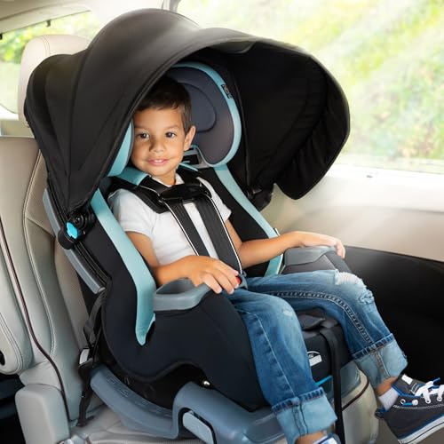 Baby Trend Cover Me™ 4-in-1 Convertible Car Seat, Scooter – Built-in Canopy, 4-Stage Growth System, Plush Comfort Padding, Multi-Position Recline