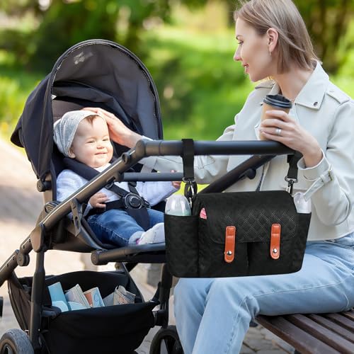 Accmor Universal Stroller Organizer, Stroller Bag with Detachable Shoulder Strap and Magnetic Snap Closure, Stroller Caddy Organizer for Uppababy Baby Jogger Britax BOB Umbrella Stroller