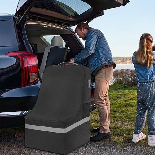 IBVIVIC Padded Car Seat Travel Bag for Airplane, Heavy Duty Car Seat Bag for Air Travel Gate Check Carseat Carrier Bag with Shoulder Strap, Fits Most Baby & Infant Car Seats