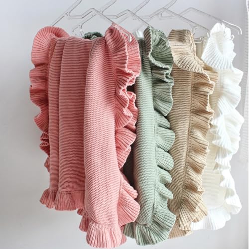 YCHWFF Knit Baby Blanket 40x30 for Boy & Girl Soft Swaddle Blanket (White)