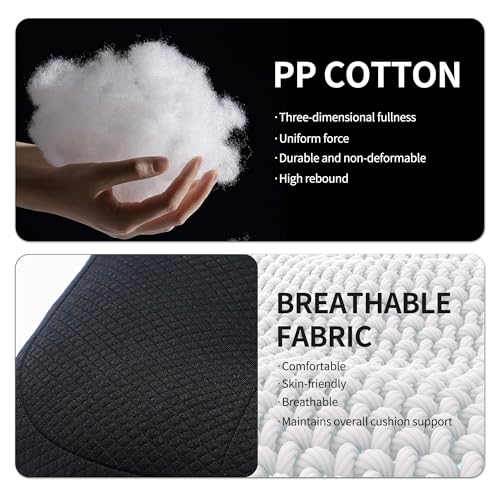 EDIETH Universal Booster Seat Cushion with Adjustable Height, Breathable Mesh Portable Design with Straps, Improve Vision Improve Sitting Posture Stress Relief Driving Office Family Outdoor - Black