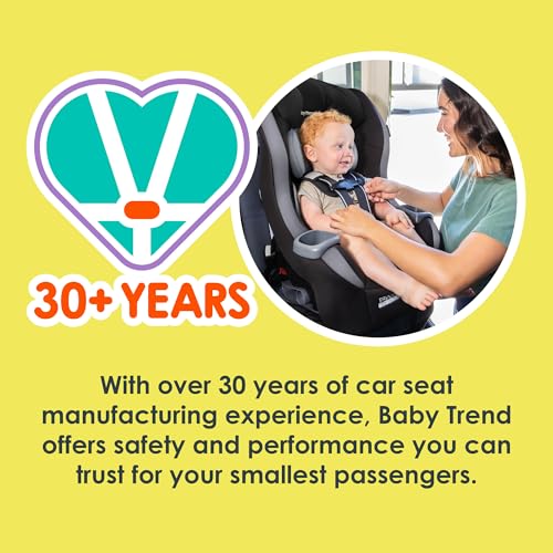 Baby Trend Trooper™ Slim 3-in-1 Convertible Car Seat, Dash Black – Slim Fit, 3-in-1 Growth Modes, Lightweight Design, Adjustable Comfort Padding