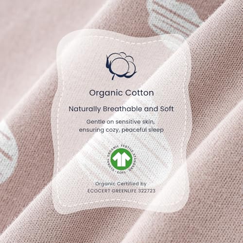 kaiya baby Unisex Sleeping Bag for Babies and Toddlers 1.0 Tog Sleep Sack 6-18 Months, Baby Sleep Sack, Newborn Sleep Sack, Wearable Blanket Baby, One Piece with Sleeves, Gifts for Baby, Pink Sky