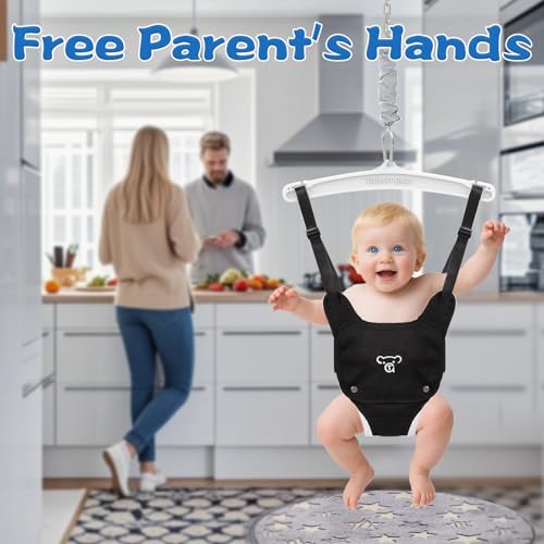 G TALECO GEAR Baby Jumper with a Ceiling Hook for Infant & Toddlers with Adjustable Chain, Bouncers for Indoor/Outdoor, Baby Doorway Jumper with Soft Rug