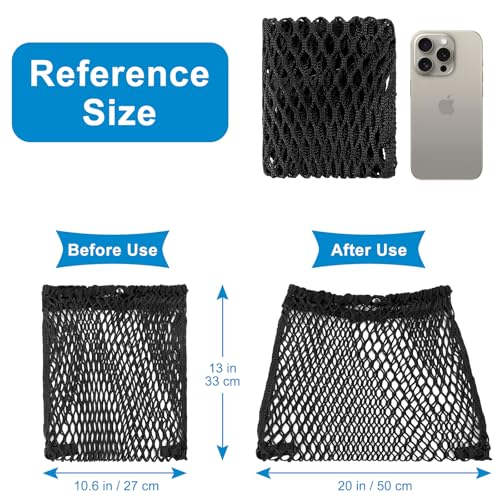 Accmor Universal Stroller Organizer, Polyester Net Mesh Bag Fits for Uppababy, Nuna, Britax, Doona Strollers, Non-Slip Adjustable Stroller Mesh Cargo Net Storage Caddy Accessories