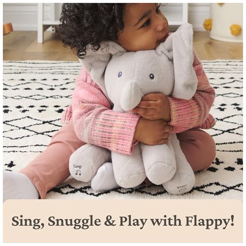 GUND Baby Animated Flappy the Elephant Plush, Singing Stuffed Animal Baby Toy for Ages 0 and Up, Gray, 12"