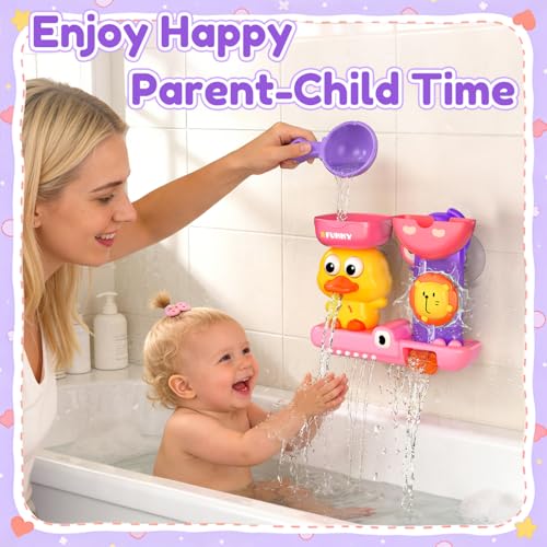 Bath Toys for Kids Ages 1-3: Toddler Bath Toys for 1 2 3 Year Old Girl Gifts - Pink Bathtub Toy for Toddlers 2-4 - Baby Girl Gifts 12+ Months