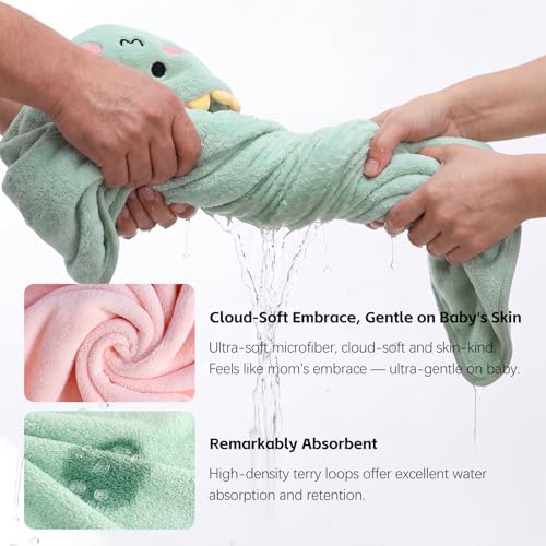 12-Piece Baby Towel Set – 4 Hooded Bath Towels (31"x31") + 8 Washcloths (10"x10") – Soft & Absorbent for Newborns, Infants, Toddlers & Kids – Unisex Gift for Baby Boy or Girl