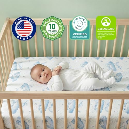 Dream On Me Cozy Cloud 2-in-1 Crib Mattress, Dual-Sided for Infants & Toddlers, Waterproof Cover, GREENGUARD Gold Certified, Fits Full Size Crib & Toddler Bed, 52” x 28” x 5”
