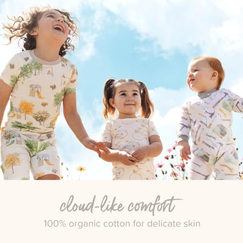 Burt's Bees Baby Unisex Organic Cotton Short Sleeve & Shorts PJ Set, 2-PC