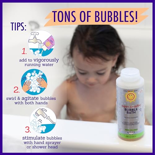 California Baby Super Sensitive Bubble Bath | 100% Plant-Based Kids Bubble Bath | Gentle Unscented Baby Bubble Bath | Free Bubble Wand | 384 mL / 13oz