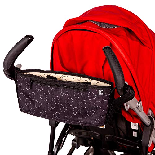 Disney Baby by J.L. Childress Cargo 'N Drinks Parent Tray - Baby Stroller Cup Holder, Essential Travel Accessories, Stroller Caddy Organizer, Fits UPPAbaby, Doona, Nuna, & More - Mickey Mouse