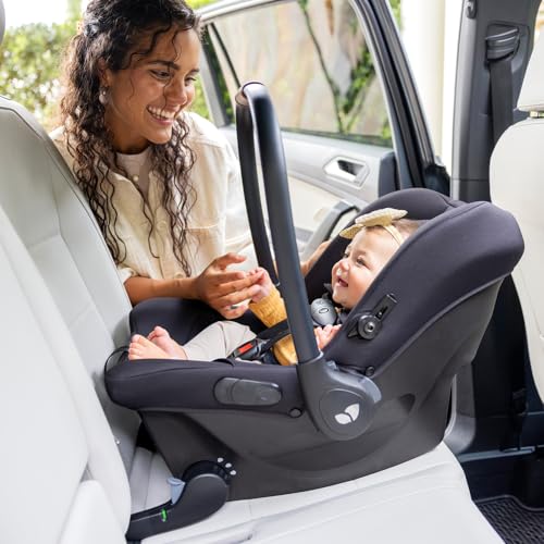 Joie Ginger and Mint Latch Travel System – 4-in-1 Travel System with Base-Free Infant Car Seat & Stroller, Built-in Latch for Easy Install and an Included All-Terrain Stroller (Shale Dark)