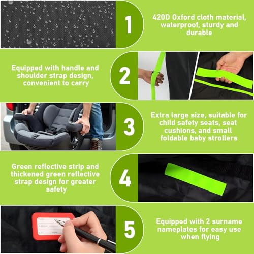 Jaseppor Car Seat Bags For Airplane Travel