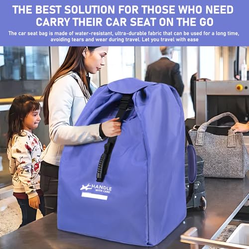 LASUK Car Seat Travel Bag for Airplane - Fits Infant Car Seats, Convertible Car Seats, Booster Seats, Car Seat Bases - for Worry-Saving, Effortless and Safe Travel