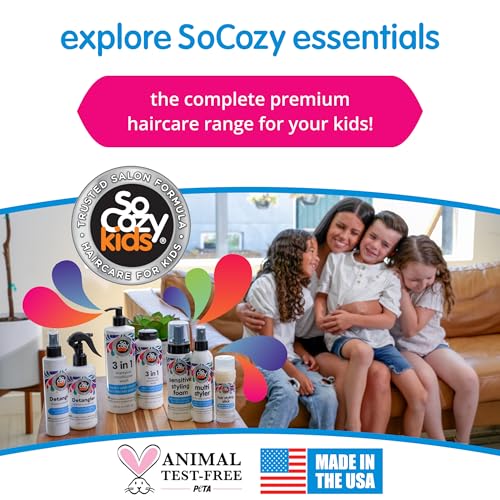 SoCozy Detangler Leave-In Conditioner Spray For Kids Hair, Fruity-Tutti, 8 Fl Oz (Pack of 1)