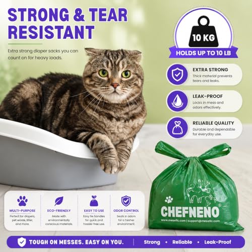 Baby Diaper Bag Disposable Biodegradable Unscented Easy Tie Handles (500 Bags) Made w/EPI Additive Bulk Diaper Sacks Dog Poop Waste Bags Cat Litter Clump & Poop Bags Sanitary Pad Waste Bags (500 ct.)