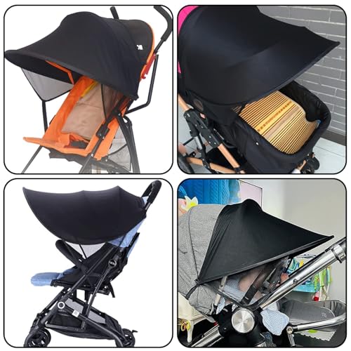 Baby Stroller Sun Shade Sun Protection Shade for Strollers Car Seats Pram Pushchair Buggy Stroller Sunshade Parasol Sun Rain Shades Canopy Cover Awning Anti-UV Toddlers Strollers Canopy Sunshade
