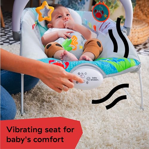 Baby Einstein Ocean Explorers Musical Bouncer Infant Seat, Kick to It Neptune, Unisex, for Ages 0-6 Months up to 20 lbs