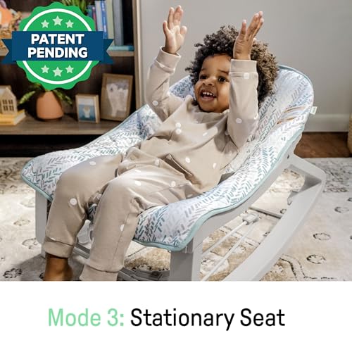 Ingenuity Keep Cozy 3-in-1 Grow with Me Vibrating Baby Bouncer Seat & Infant to Toddler Rocker, Vibrations & -Toy Bar, 0-30 Months Up to 40 lbs (Spruce)