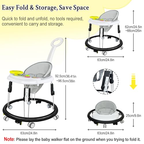 Foldable Baby Walker for Boys Girls, 5-in-1 Toddler Activity Walkers
