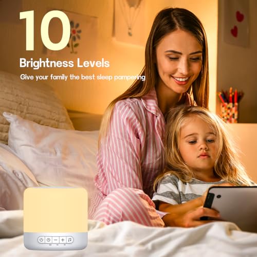 Easysleep Soundbar Speakers White Noise Sound Machine with 30 Sounds 12 Night Light 32 Volume 3 Timers Portable Sleep Machine for Office Travel Noise Canceling Lullaby & Rain Sound for Baby, Adults
