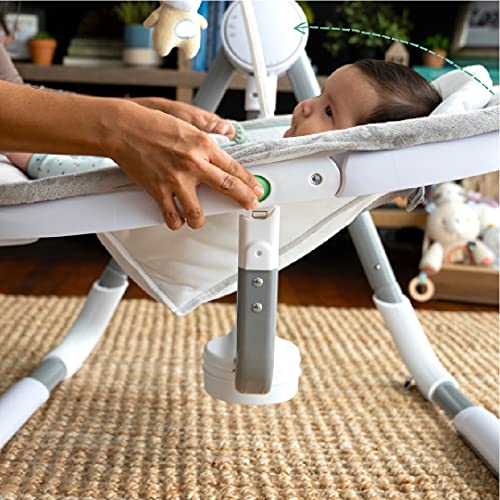 Ingenuity Anyway Sway 5-Speed Multi-Direction Portable Foldable Baby Swing & Infant Seat with Vibrations, Nature Sounds, 0-9 Months 6-20 lbs (Ray)